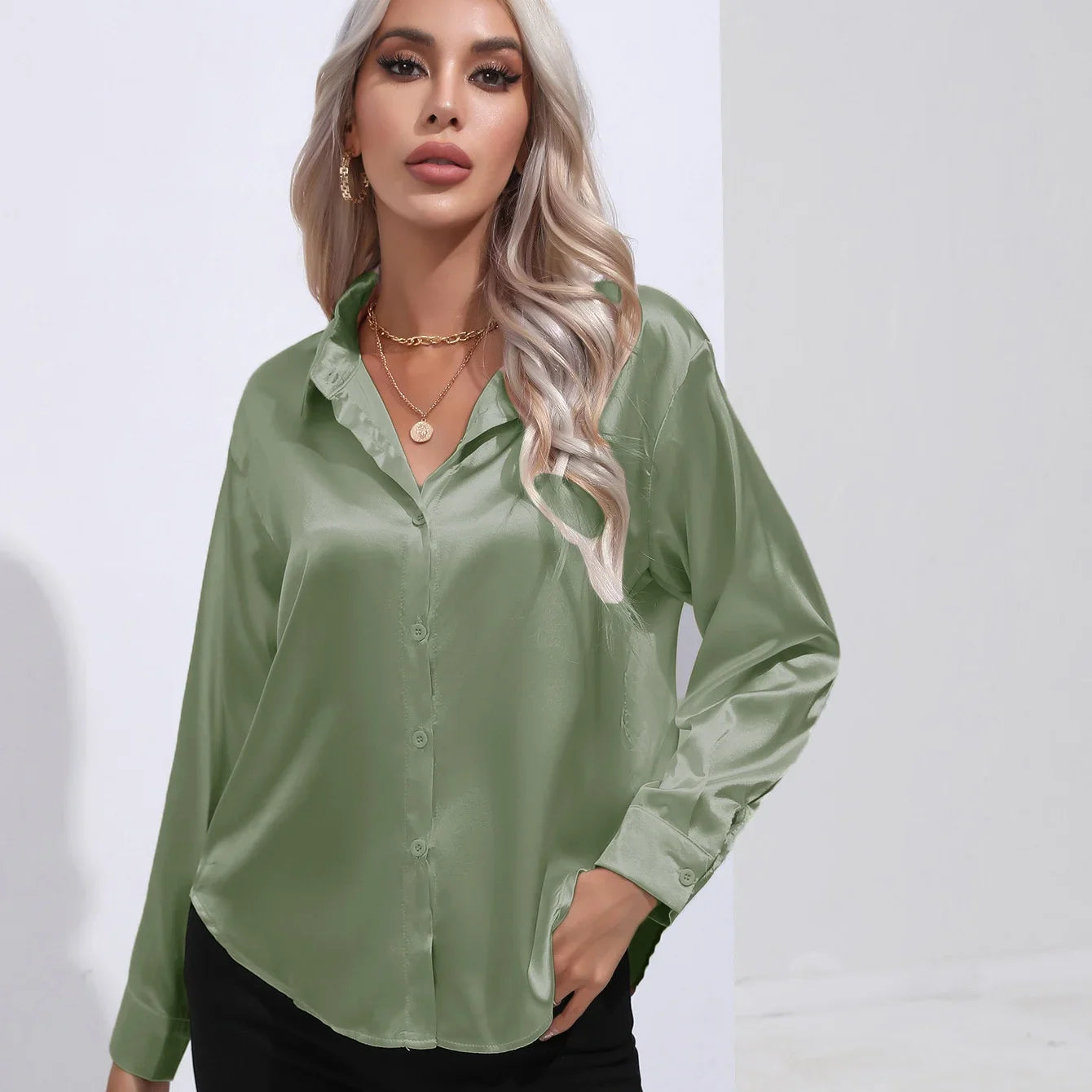 Luxe satijnen blouse