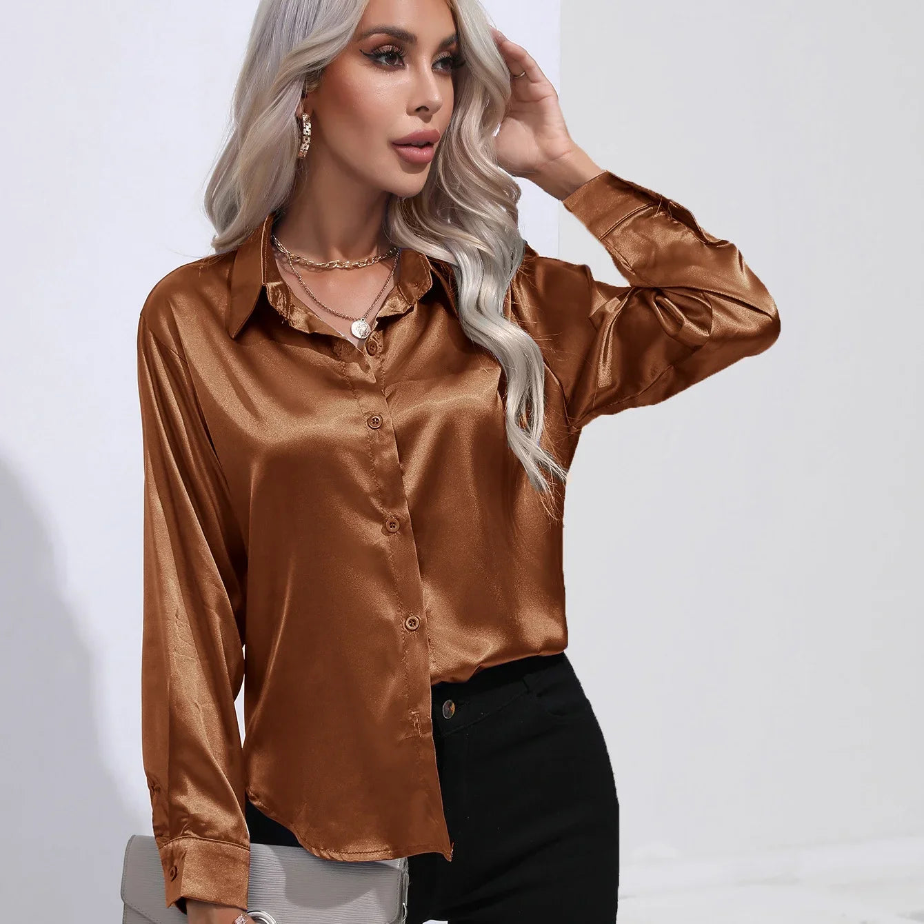 Luxe satijnen blouse