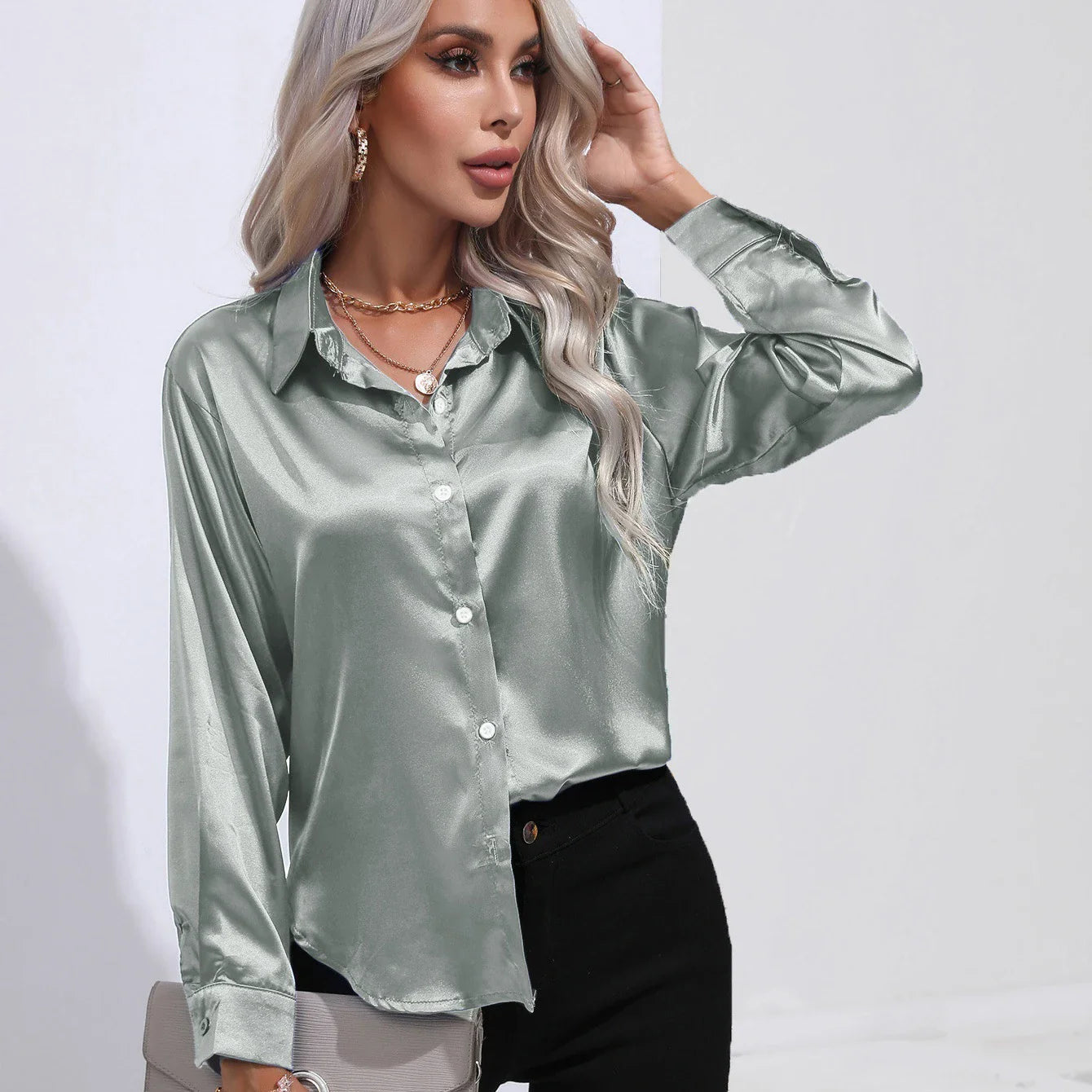 Luxe satijnen blouse