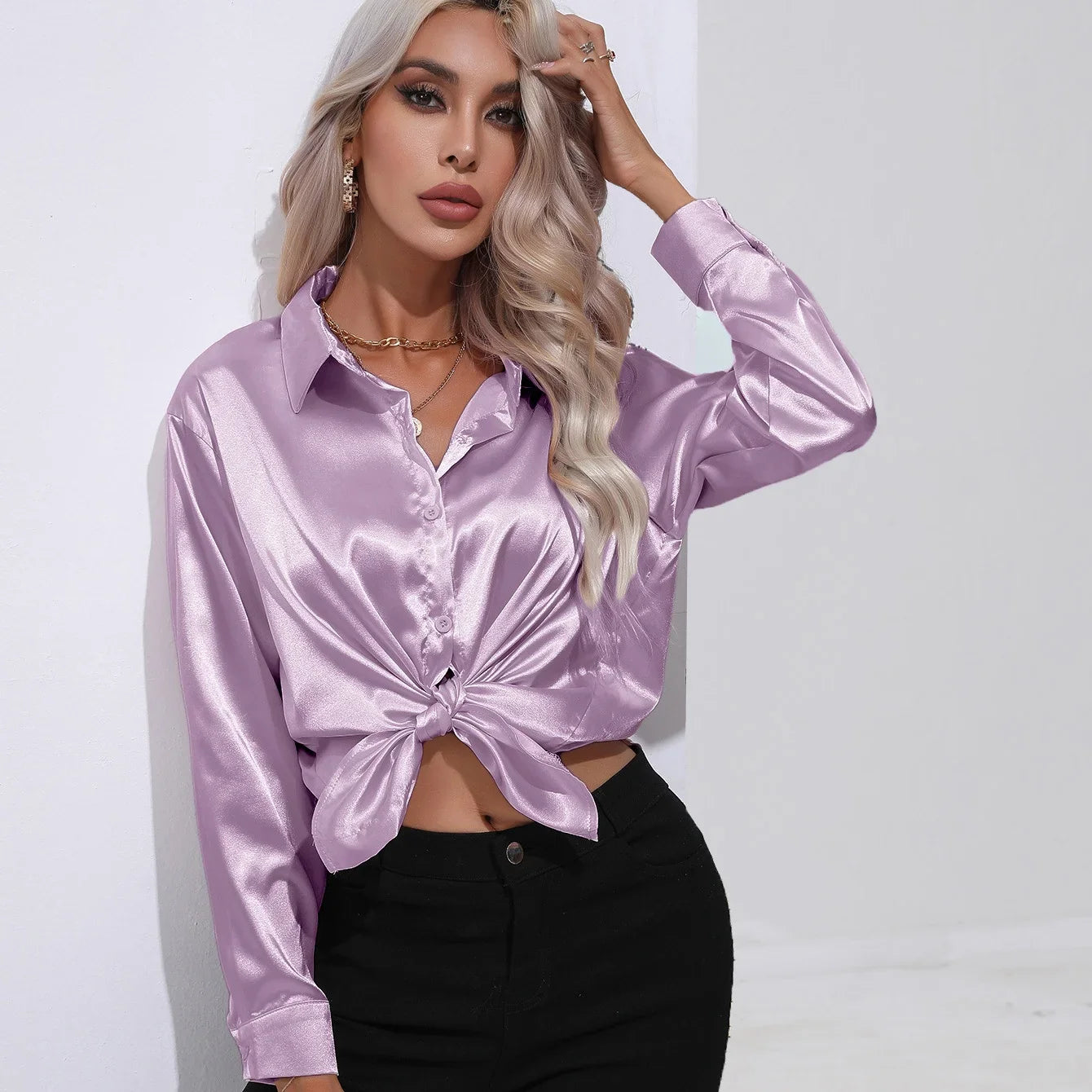 Luxe satijnen blouse